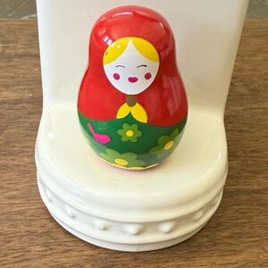 Nora Fleming Red and Green Matryoshka Accent mini. Great for Mother’s Day,